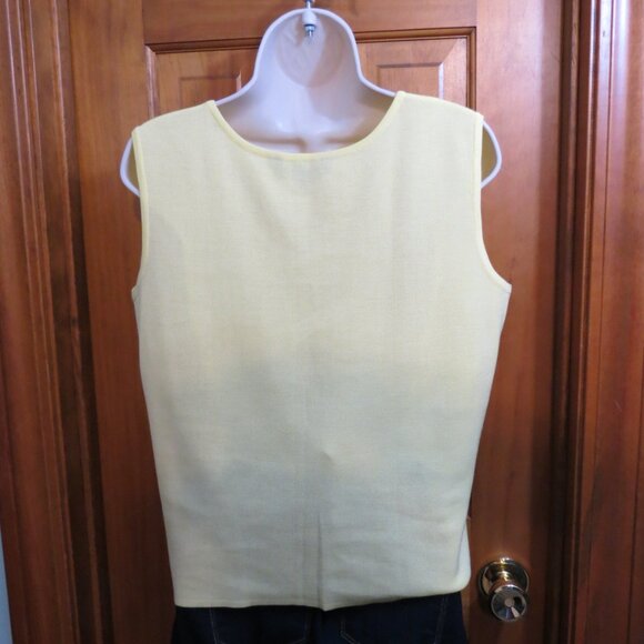 Ming Wang Yellow Knit Sleeveless Tank Top Basic Staple Size Petite Large - Picture 6 of 9
